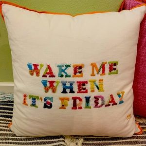 Anthropologie embroidered throw pillow